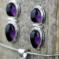 Set de cercei si pandantiv din argint, cu ametist 8 Set cercei si pandantiv argint si topaz