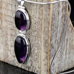 Set de cercei si pandantiv din argint, cu ametist 7 Set cercei si pandantiv argint si topaz