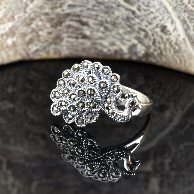 Inel din argint, cu marcasite. 5 Inel din argint, cu marcasite. - imagine 3