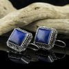 Cercei din argint, cu lazurit (lapis lazuli)