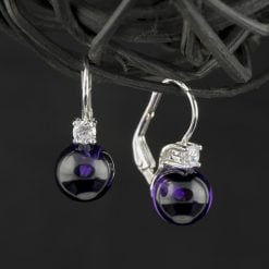 Cercei din argint, cu cristal si ametist 9 Cercei din argint, cu cristal si ametist