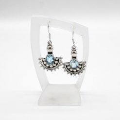Cercei din argint cu topaz bleu