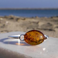 Bijuterii argint Constanța 49 Brațară din argint cu chihlimbar oval