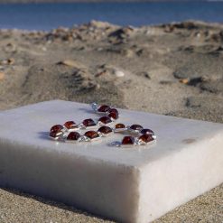 Brațară din argint cu 15 pietre pătrate de chihlimbar 14 Brațară din argint cu 16 pietre pătrate de chihlimbar