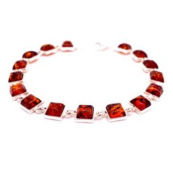 Brațară din argint cu 15 pietre pătrate de chihlimbar 11 Brațară din argint cu 16 pietre dreptunghiulare de chihlimbar