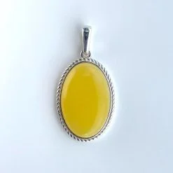 Bijuterii argint Constanța 32 Pandantiv chihlimbar galben