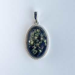 Pandantiv chihlimbar verde