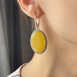 Cercei chihlimbar galben