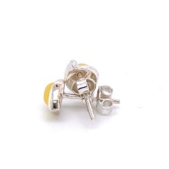 Cercei din argint și chihlimbar cu tijă